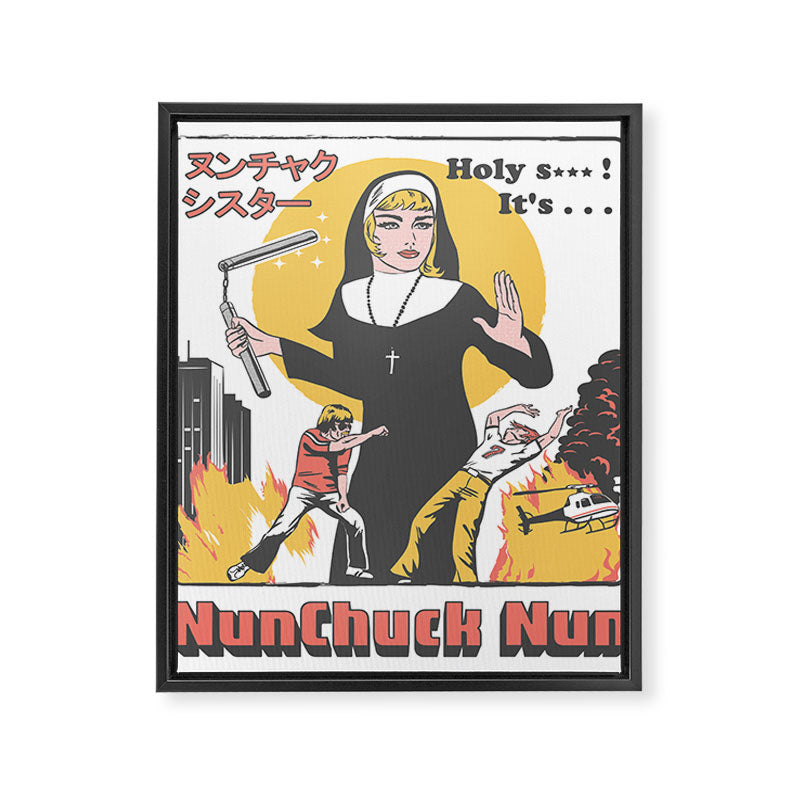 Nunchuck Nun Framed Canvas Print Gallery Image 6