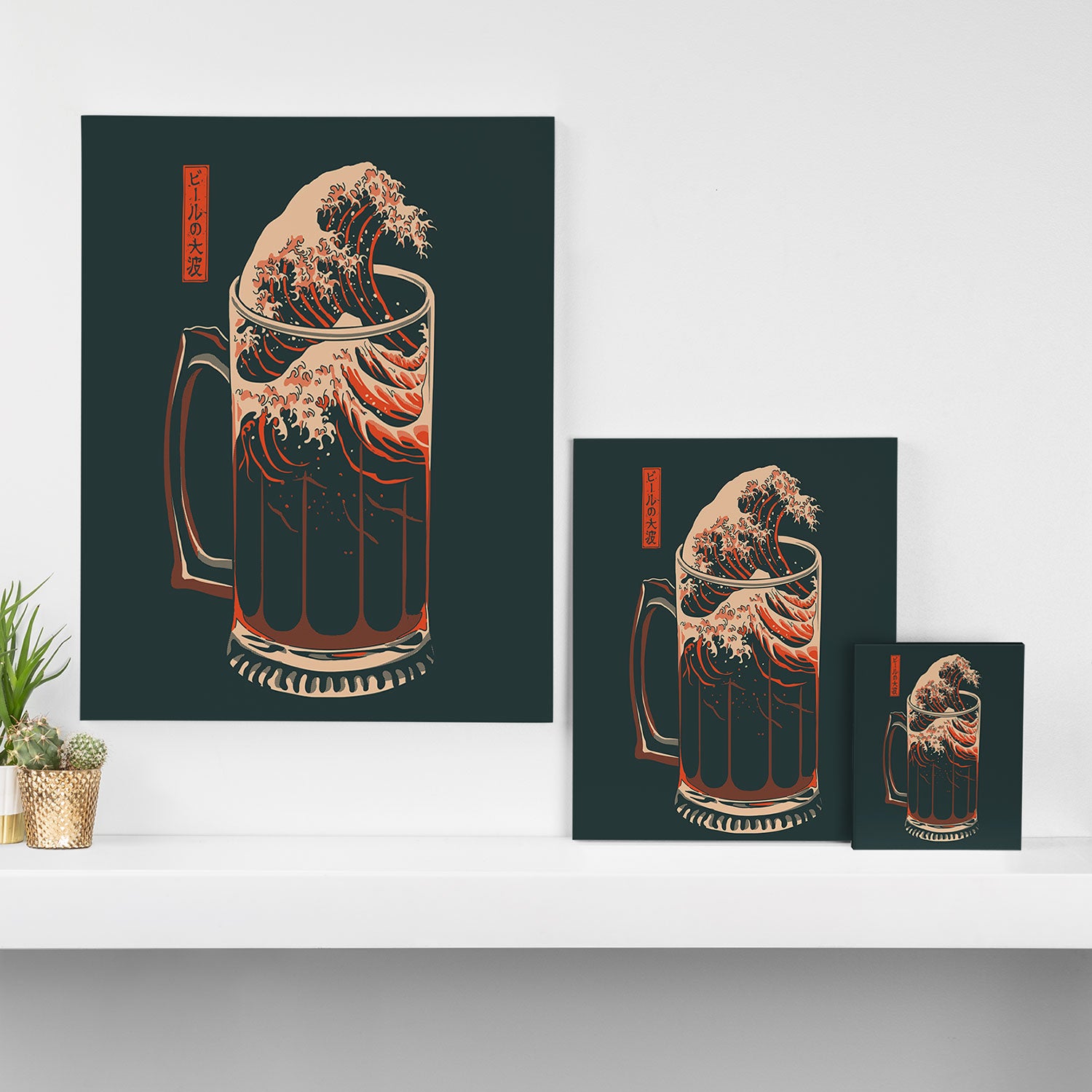 The Great Wave of Beer Canvas Print Gallery Image 3