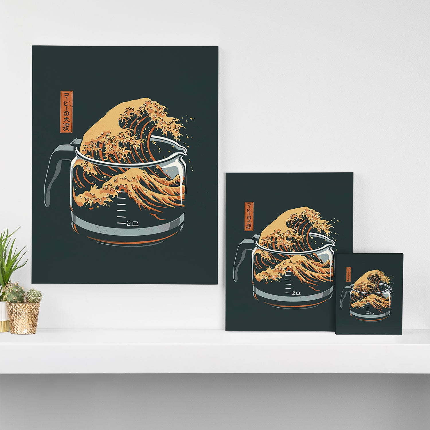 The Great Wave of Coffee Canvas Print Gallery Image 3