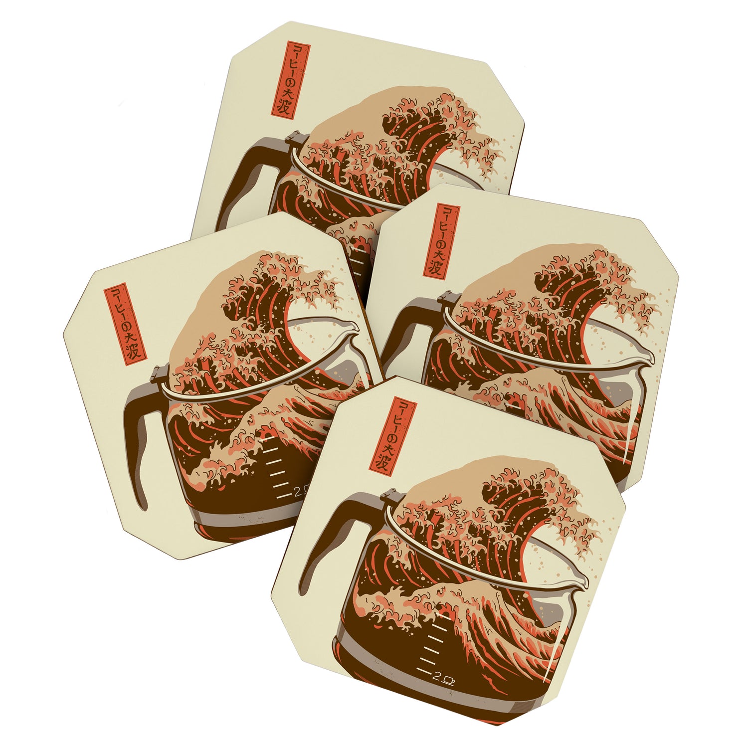 The Great Wave of Coffee light blend Coaster Gallery Image 1
