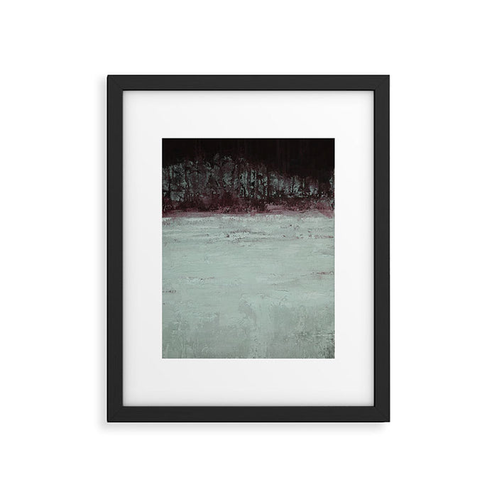 Abstract Textured Landscape in Burgundy  Pale Mint Framed Art Print Gallery Image 1