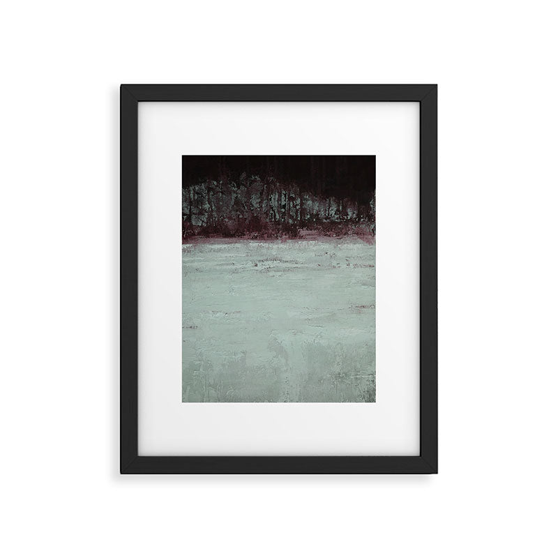 Abstract Textured Landscape in Burgundy  Pale Mint Framed Art Print Gallery Image 5