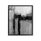 Black and White Textured Abstract Modern Monochrome Wall Art Framed Canvas Print Gallery Image 6
