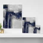 Blue and Gray Abstract Painting  Modern Textured Artwork Canvas Print Gallery Image 3