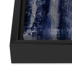 Blue and Gray Abstract Painting  Modern Textured Artwork Framed Canvas Print Gallery Image 3