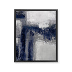 Blue and Gray Abstract Painting  Modern Textured Artwork Framed Canvas Print Gallery Image 6