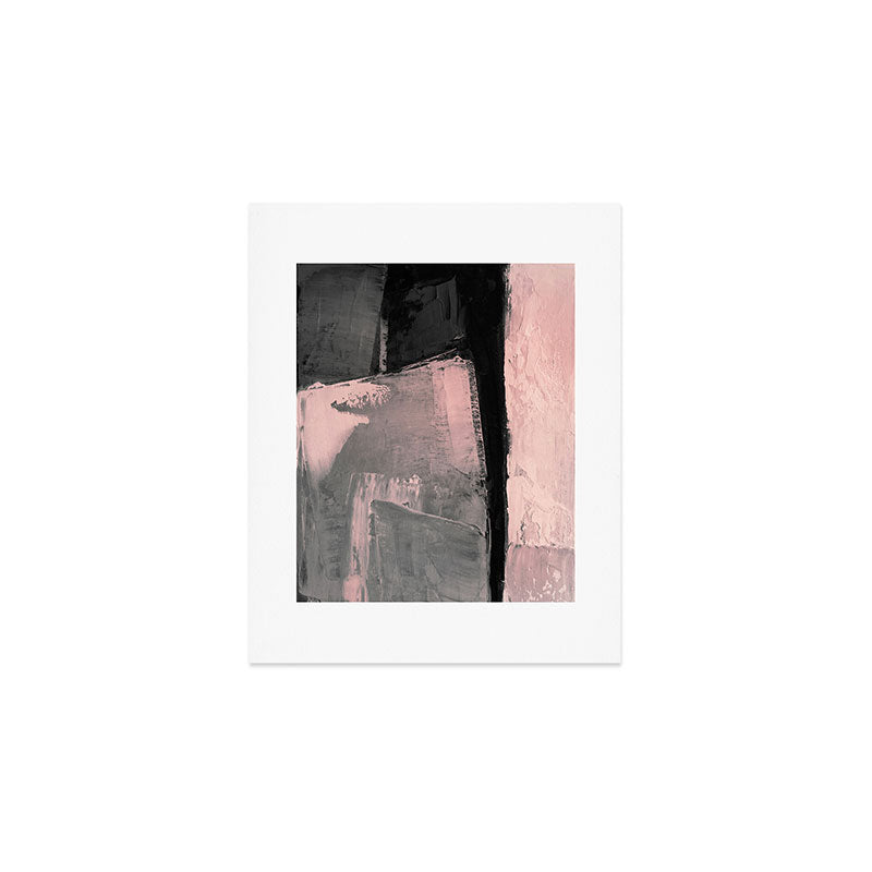Blush and Black Abstract Art Print Art Print Gallery Image 1