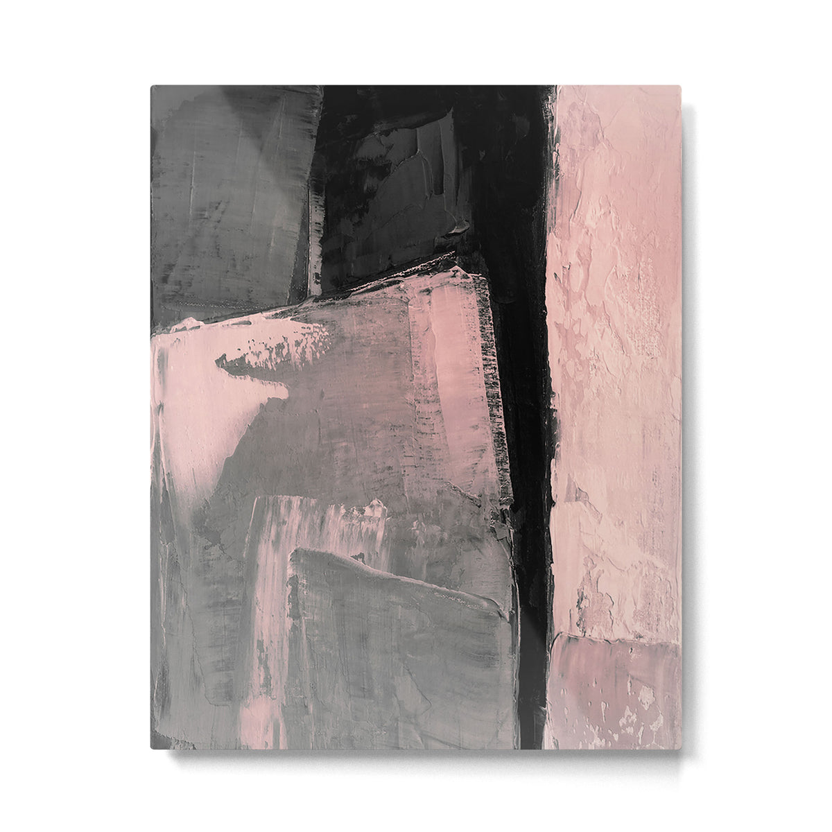 Blush and Black Abstract Art Print Metal Print Gallery Image 4