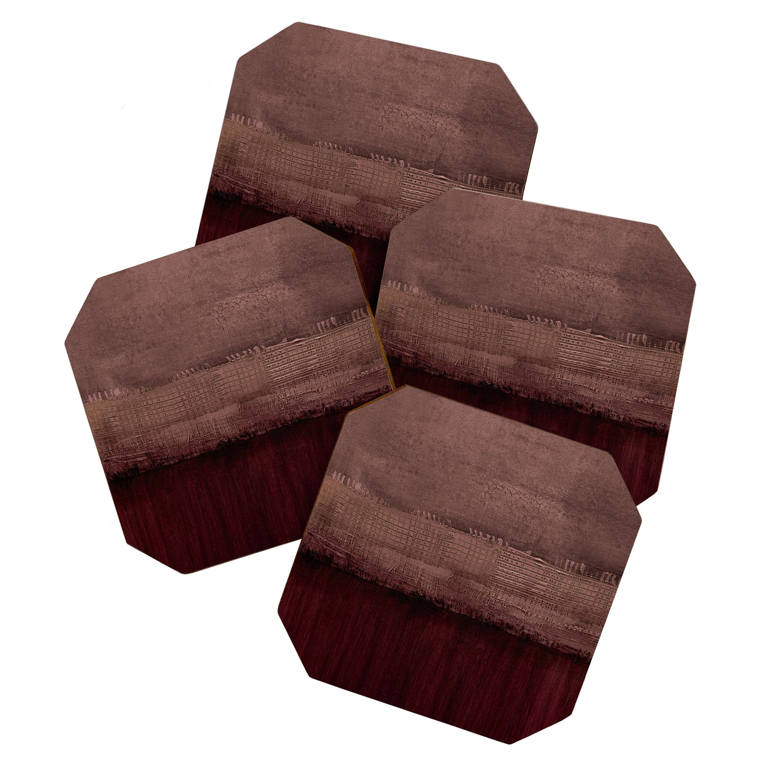 Burgundy abstract Coaster Gallery Image 1