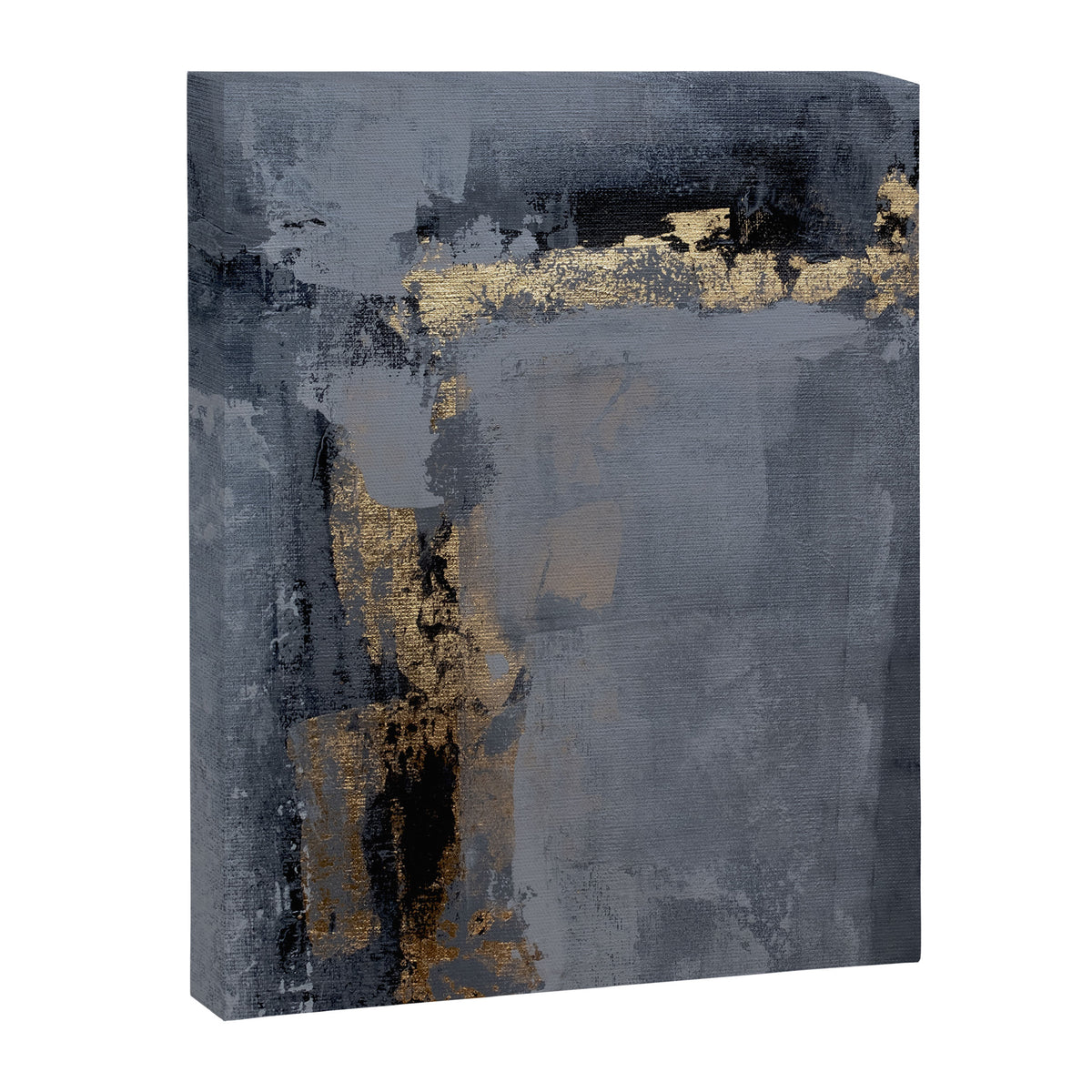 Golden Abstract Texture Grey and Gold Modern Painting Canvas Print Gallery Image 6