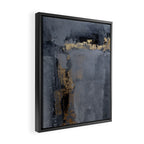 Golden Abstract Texture Grey and Gold Modern Painting Framed Canvas Print Gallery Image 2