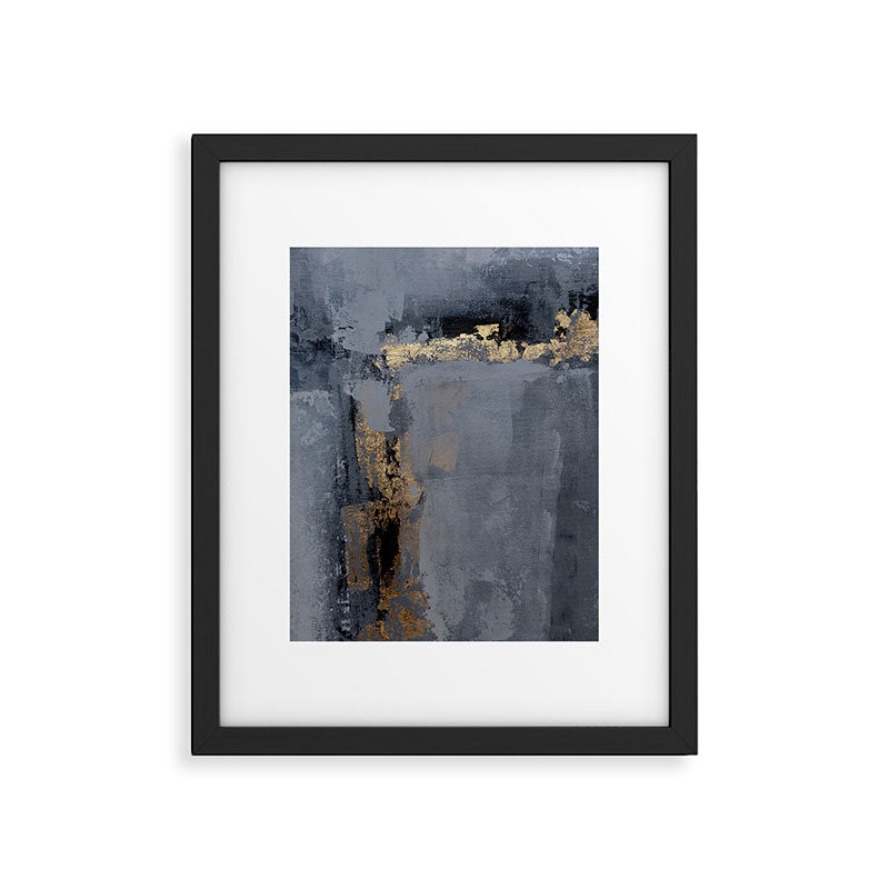 Golden Abstract Texture Grey and Gold Modern Painting Framed Art Print Gallery Image 5