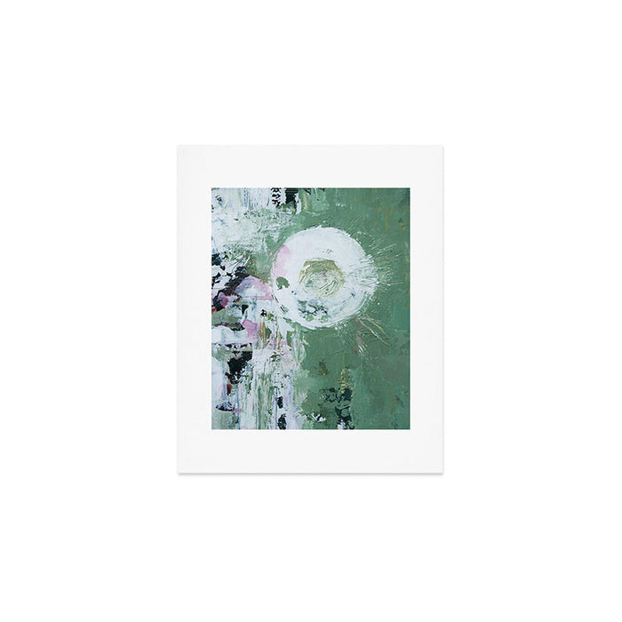 Green Abstract Circle  Modern Organic Textured Art Art Print Gallery Image 1