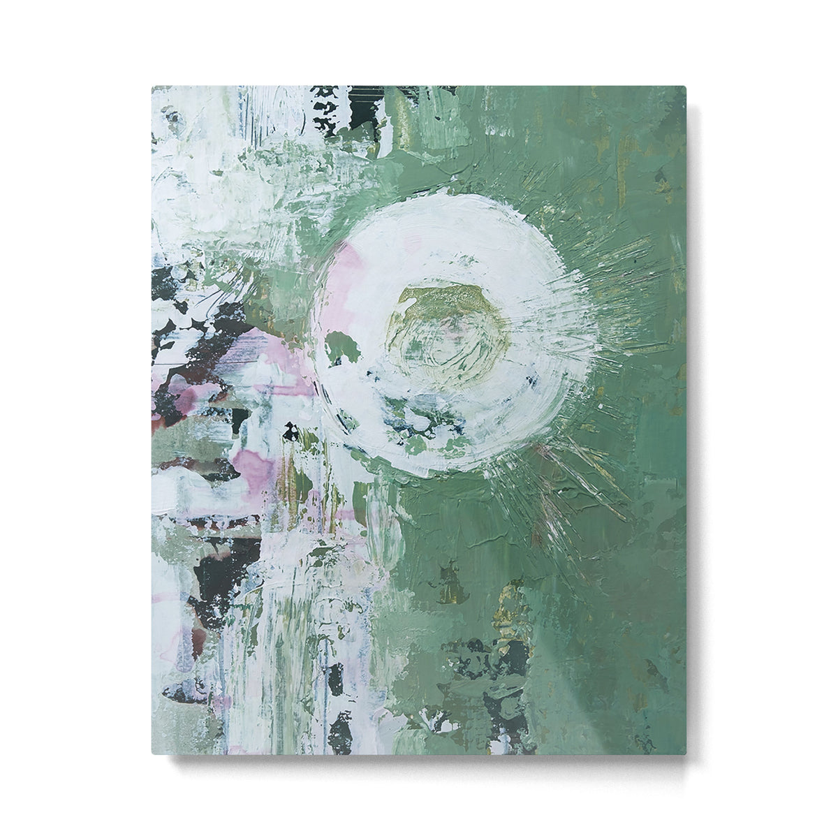 Green Abstract Circle  Modern Organic Textured Art Metal Print Gallery Image 4
