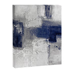 Minimalist Blue and White Abstract Painting  Textured Modern Art gray abstract Canvas Print Gallery Image 6