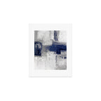 Minimalist Blue and White Abstract Painting  Textured Modern Art gray abstract Art Print Gallery Image 1