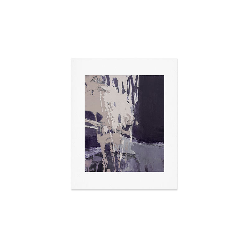 Moody Lilac Abstract  Purple and Beige Modern Painting Art Print Gallery Image 1