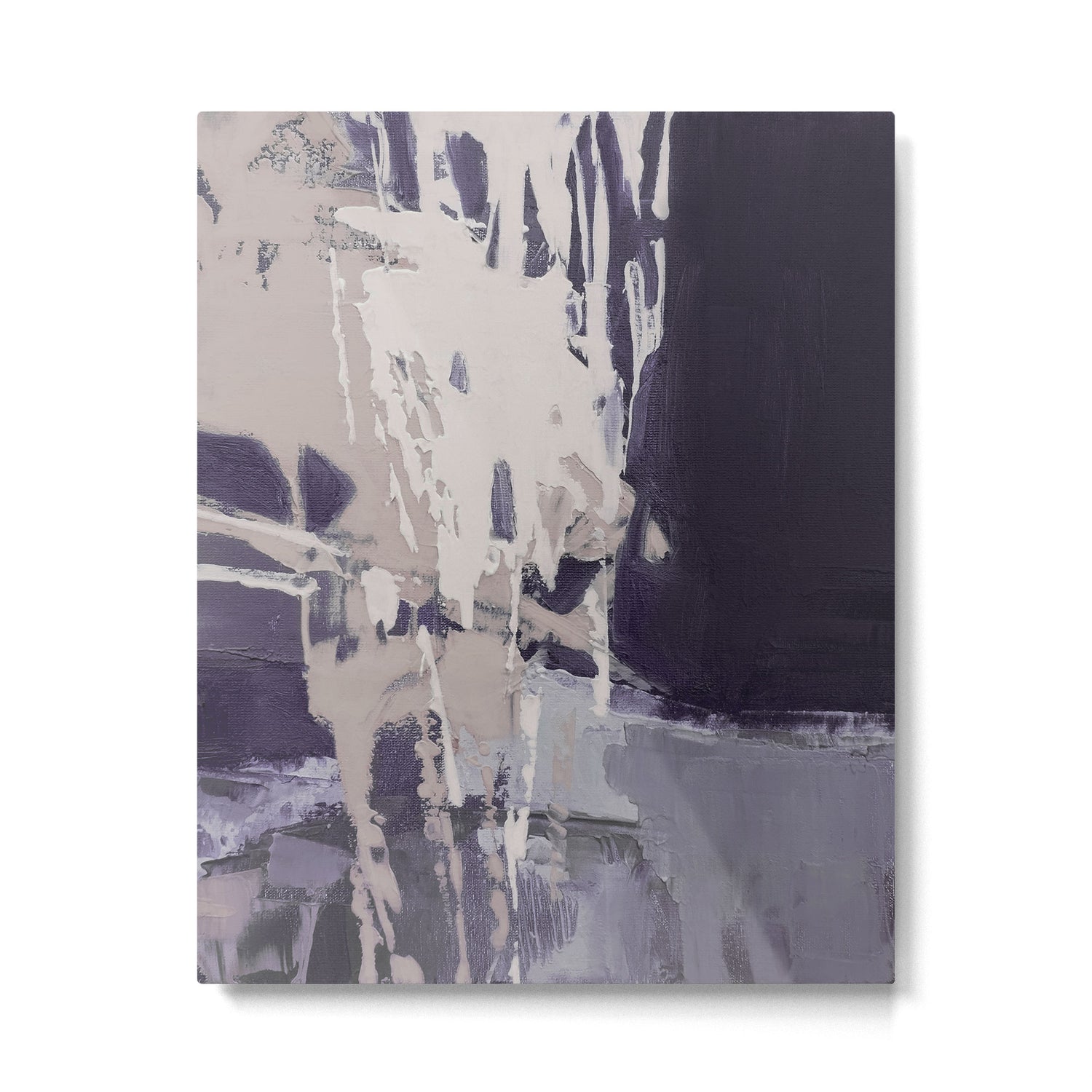 Moody Lilac Abstract  Purple and Beige Modern Painting Metal Print Gallery Image 6