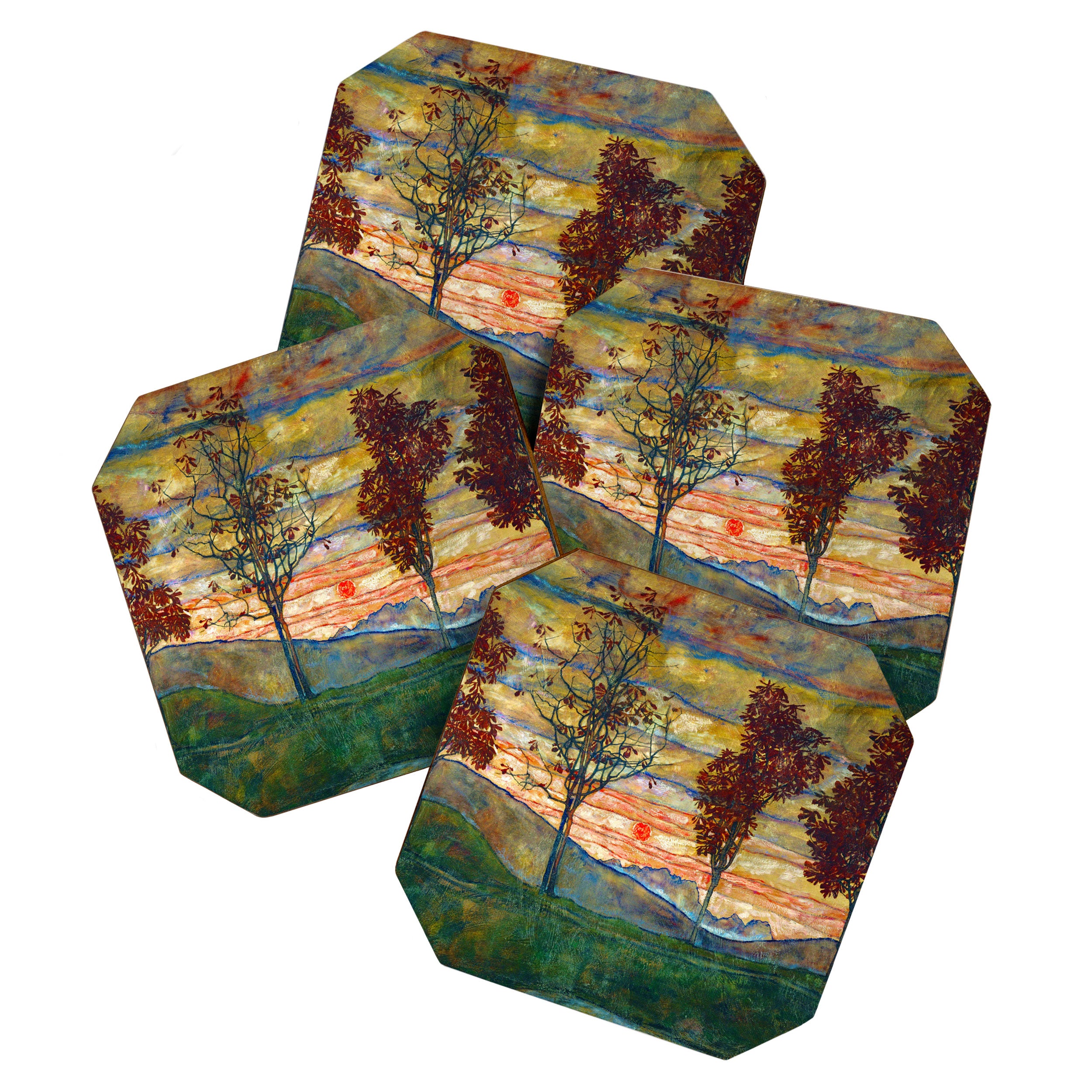 Four Trees - Egon Schiele Coaster Gallery Image 1