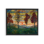 Four Trees - Egon Schiele Framed Canvas Print Gallery Image 3