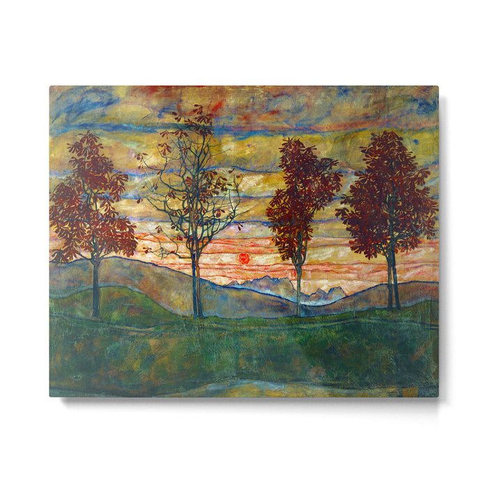 Four Trees - Egon Schiele Metal Print Gallery Image 1