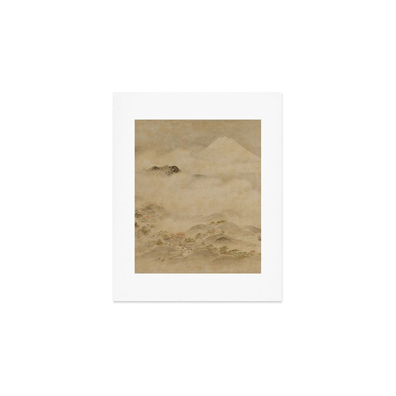 Japanese Edo Period Landscape Scroll of Mount Fuji - Kano Tanyu Art Print Gallery Image 1