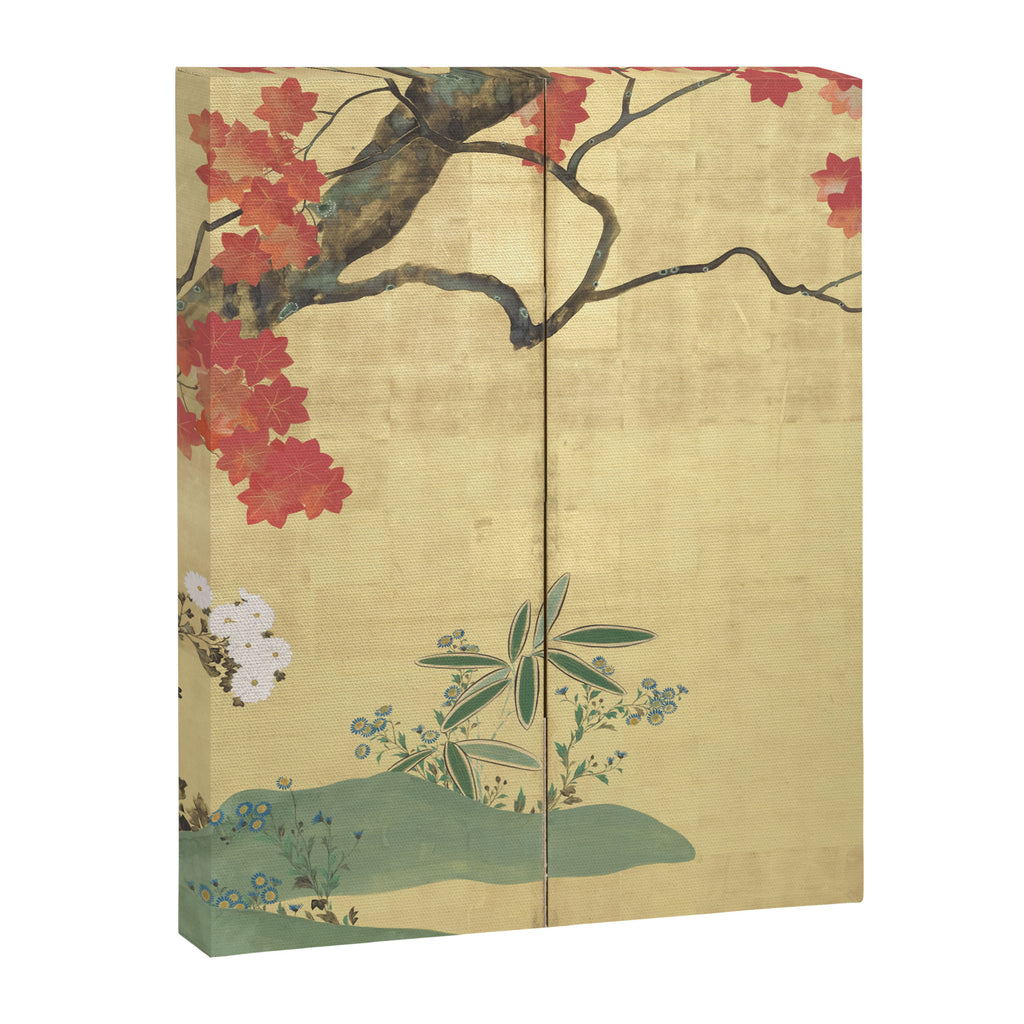 Maple Tree Japanese Edo Period Six-Panel Gold Leaf Screen Canvas Print Gallery Image 6