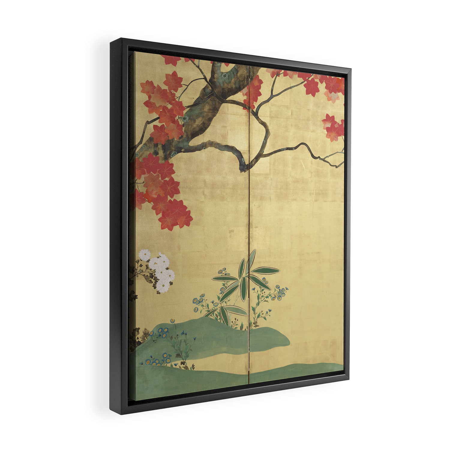 Maple Tree Japanese Edo Period Six-Panel Gold Leaf Screen Framed Canvas Print Gallery Image 2
