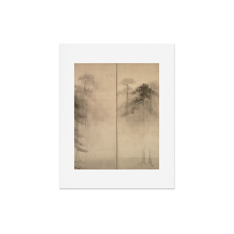 Pine Trees Six-Fold Azuchi-Momoyama Period Japanese Screen