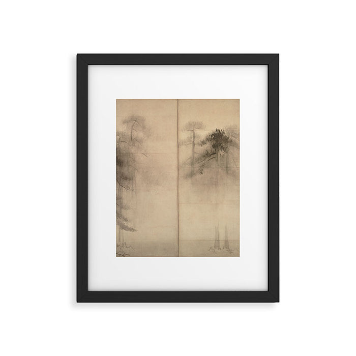 Pine Trees Six-Fold Azuchi-Momoyama Period Japanese Screen - Hasegawa Tohaku Framed Art Print Gallery Image 1