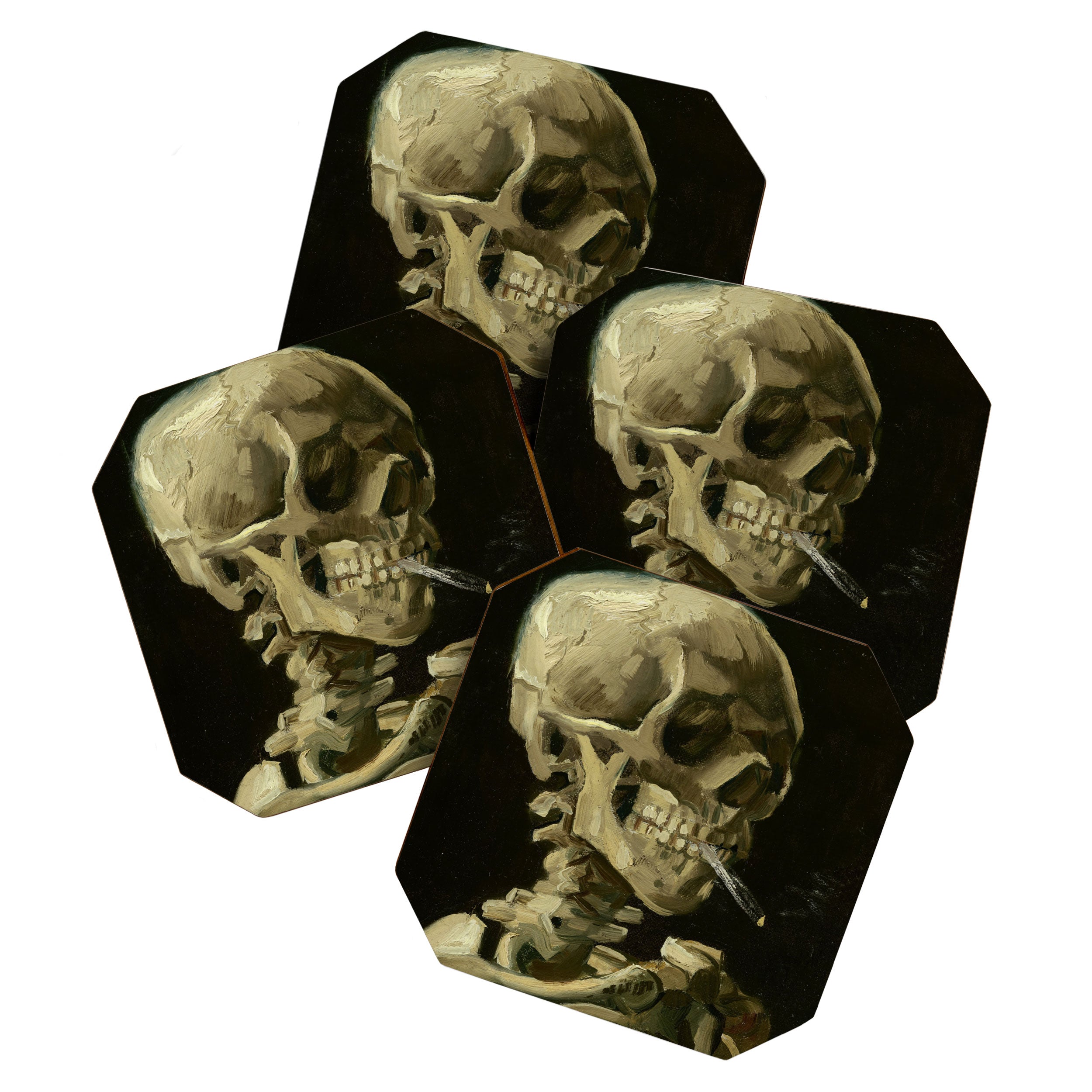 Vincent van Gogh - Skull of a Skeleton with Burning Cigarette Coaster Gallery Image 1