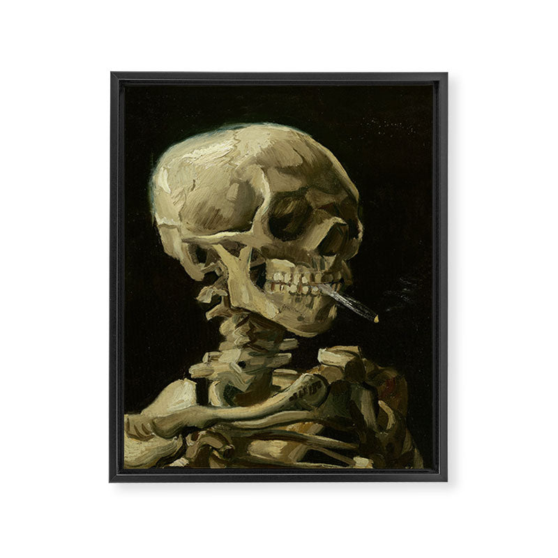 Vincent van Gogh - Skull of a Skeleton with Burning Cigarette Framed Canvas Print Gallery Image 6