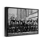 World-Renowned Physicists of 1927 at Solvay Conference Framed Canvas Print Gallery Image 2