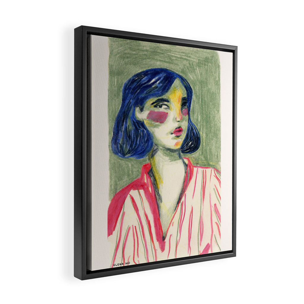 Pencil girl Framed Canvas Print Gallery Image 2