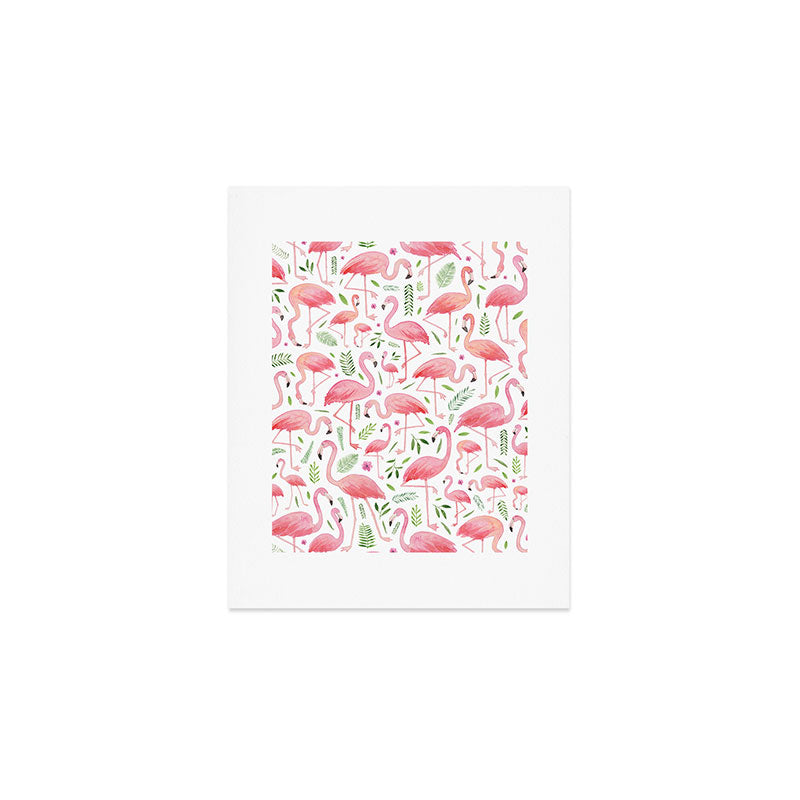 Flamingo Floral Pattern! Art Print Gallery Image 1