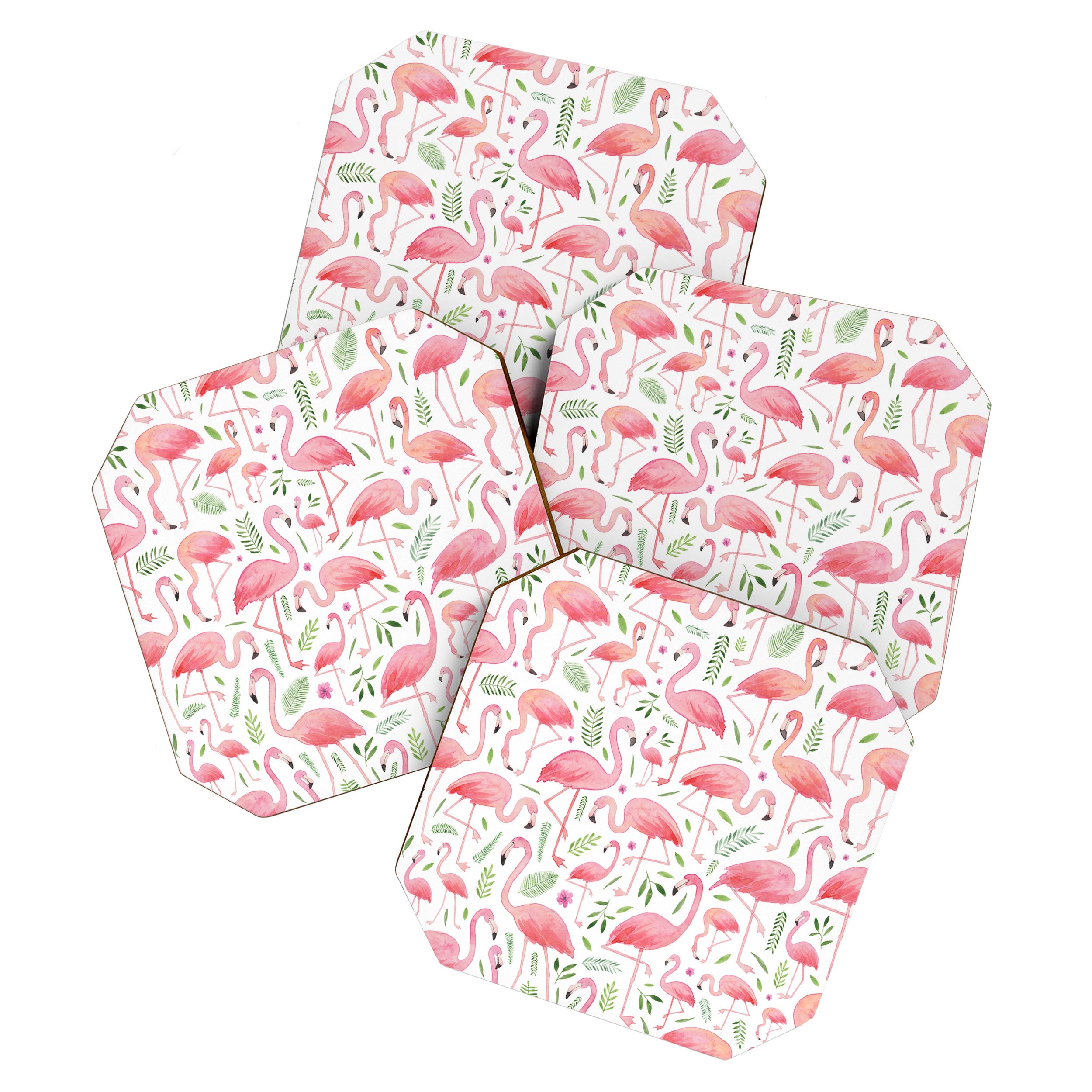 Flamingo Floral Pattern! Coaster Gallery Image 1
