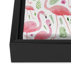 Flamingo Floral Pattern! Framed Canvas Print Gallery Image 3