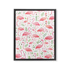 Flamingo Floral Pattern! Framed Canvas Print Gallery Image 8