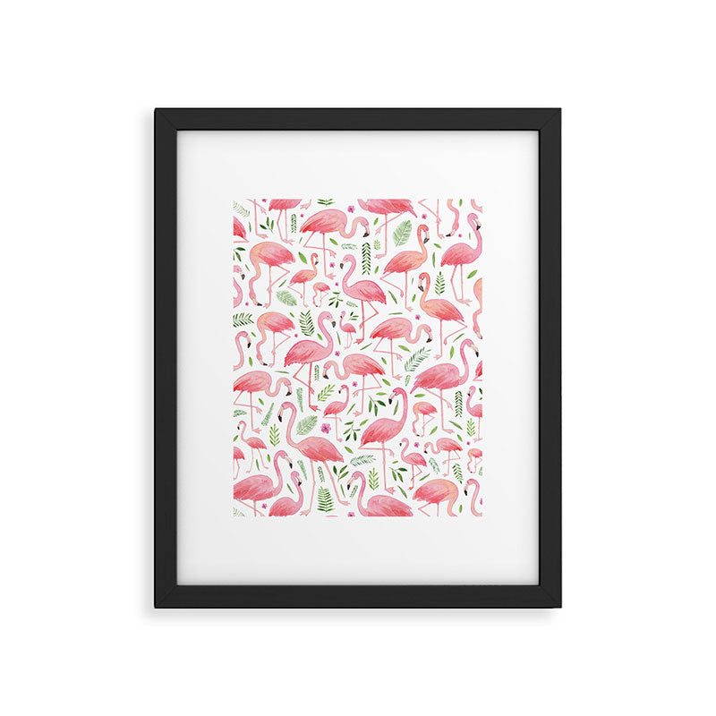 Flamingo Floral Pattern! Framed Art Print Gallery Image 6