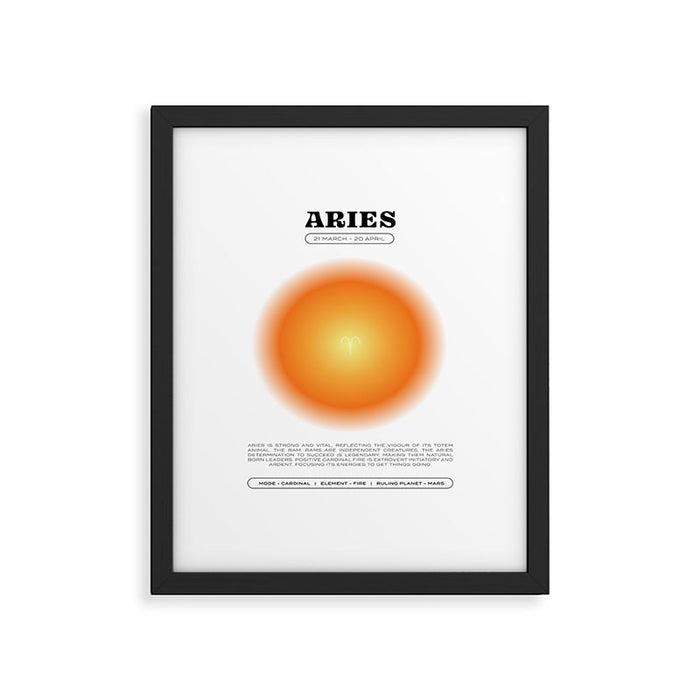 Aries Zodiac Aura Print Framed Art Print Gallery Image 1
