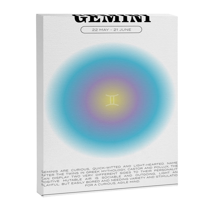 Gemini Zodiac Aura Print Canvas Print Gallery Image 1