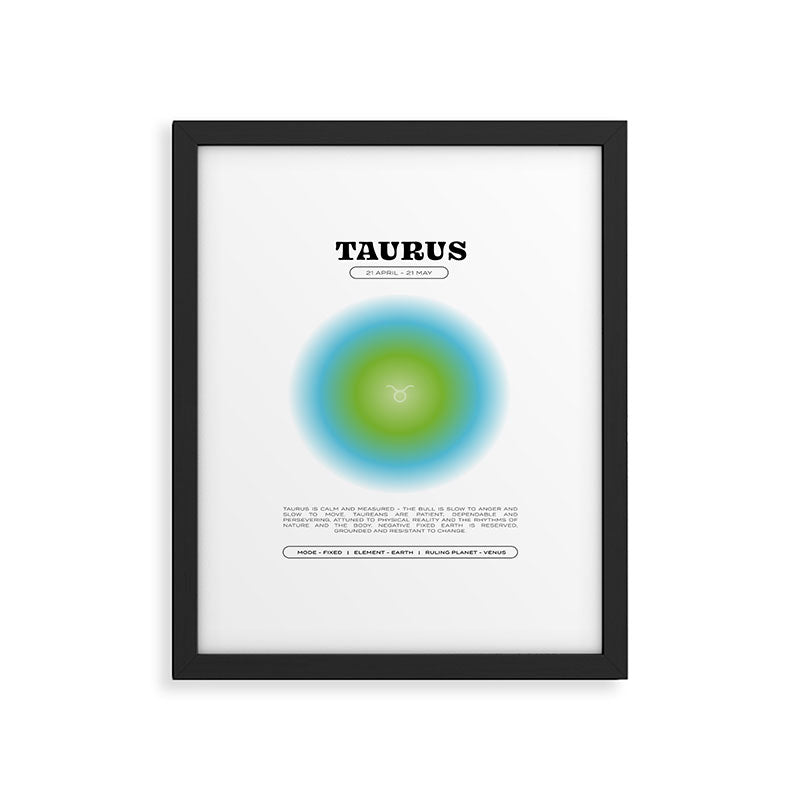 Taurus Zodiac Aura Print Framed Art Print