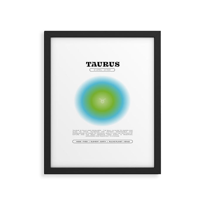 Taurus Zodiac Aura Print Framed Art Print Gallery Image 1