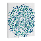 Blue Leaves Mandala Canvas Print Gallery Image 8