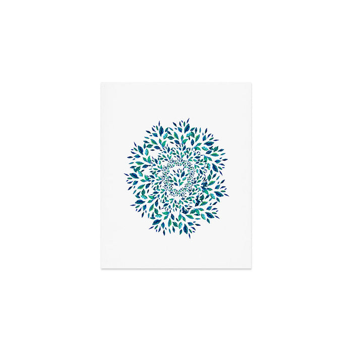Blue Leaves Mandala Art Print Gallery Image 1