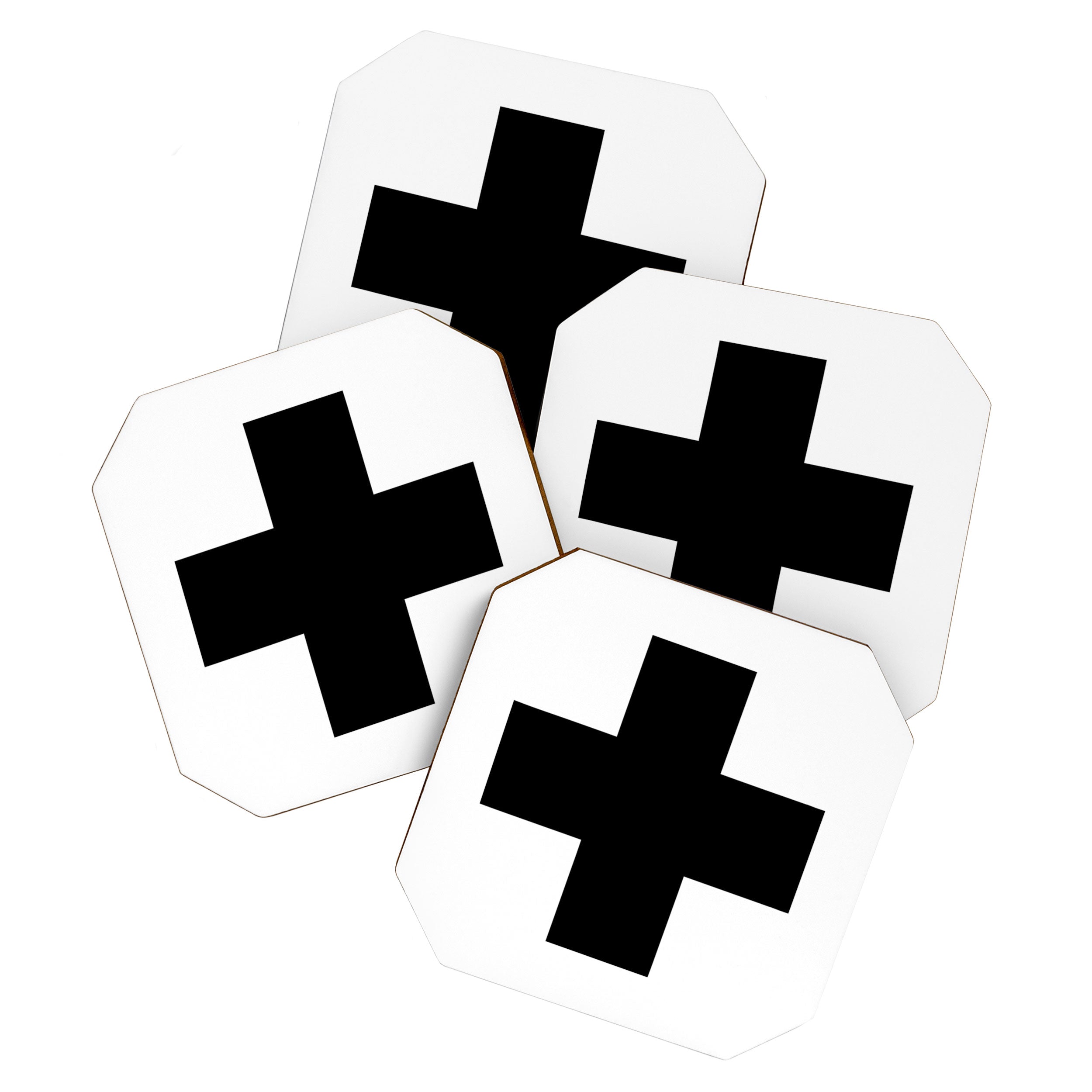 Black Swiss Cross  Coaster Gallery Image 1