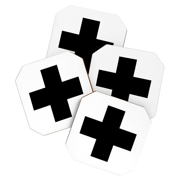 Black Swiss Cross  Coaster Gallery Image 1