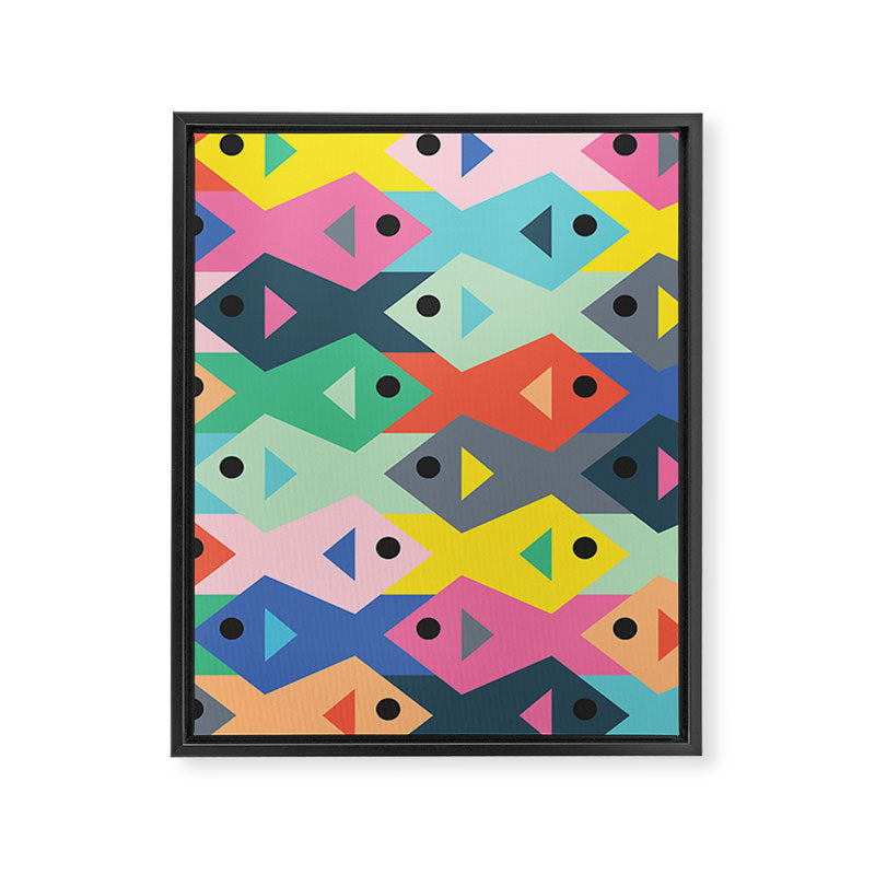 Fish tessellation Framed Canvas Print Gallery Image 6