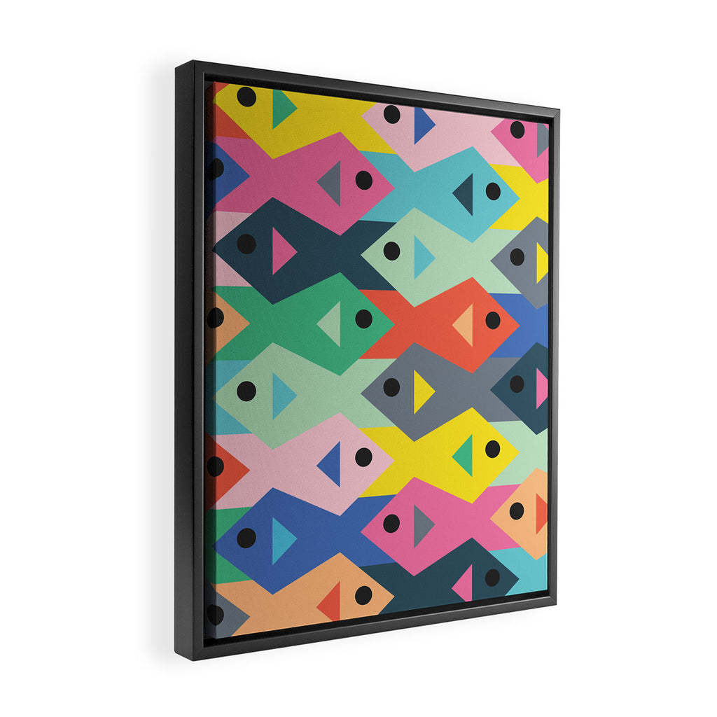 Fish tessellation Framed Canvas Print Gallery Image 2