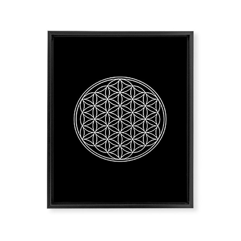 Flower of life on black Framed Canvas Print Gallery Image 8